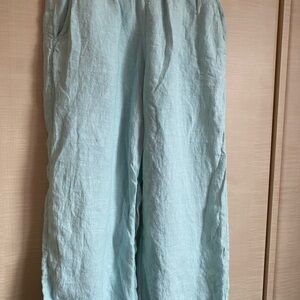 100% Linen Wide-Leg Pants